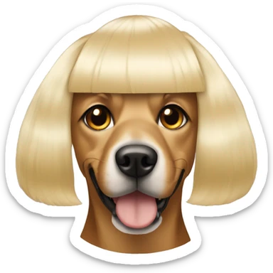 Dog with blonde wig sticker