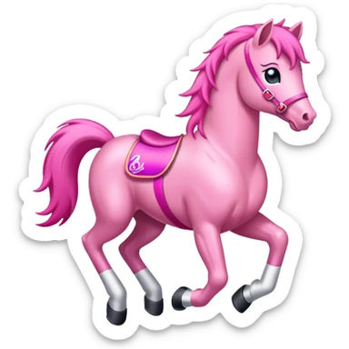 Pink pony racing disco sticker