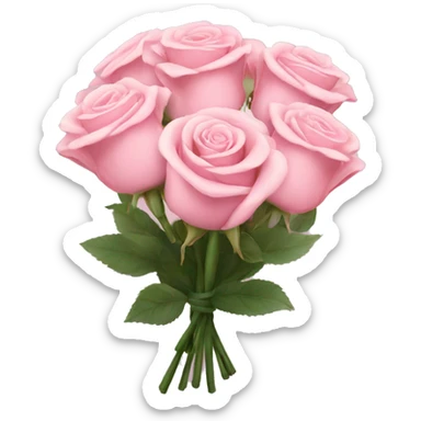 A bouquet of light pink roses sticker