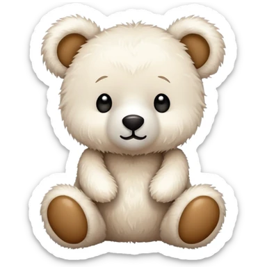 Adorable teddy bear white sticker