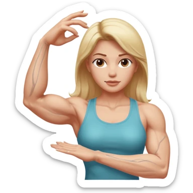 Female arm with muscle and manicured hands  sticker