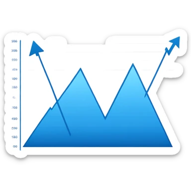 data chart with rising trend line sticker