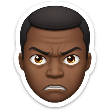 draw an angry violent black man sticker