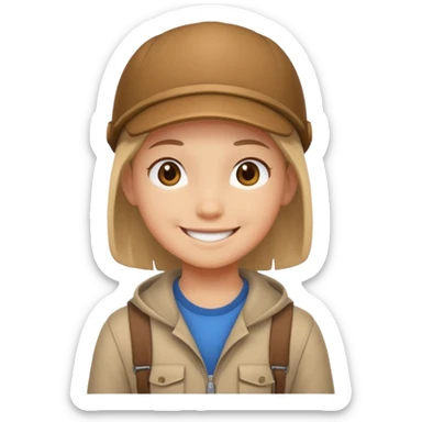 a cute math adventurer, wearing basic clothes sticker