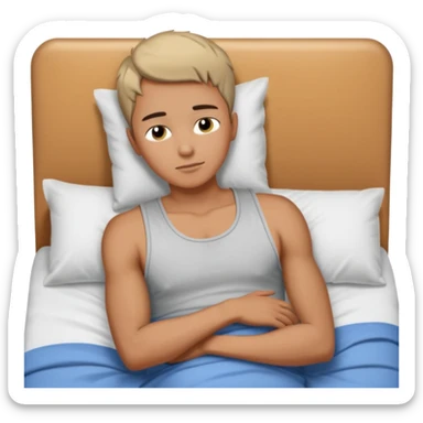 Masculine woman spooning in bed sticker