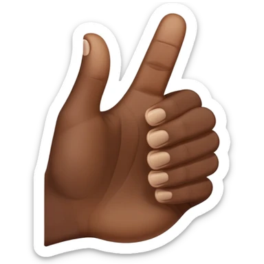 A dark skin tone thumbs up gesture with a subtle light skin tone gradient at the edge sticker