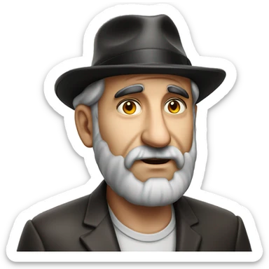 Jewish man in a Jewish hat photorealistic serious sticker