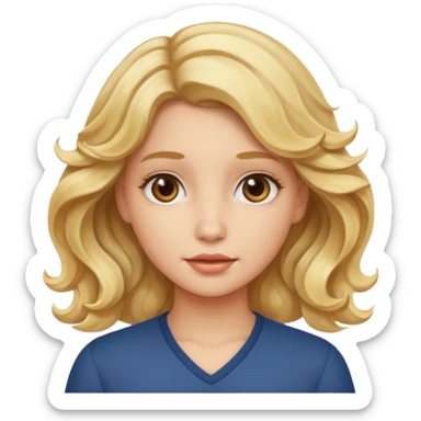 Girl with wavy blonde hair  sticker