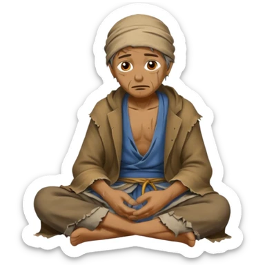 beggar sitting sticker