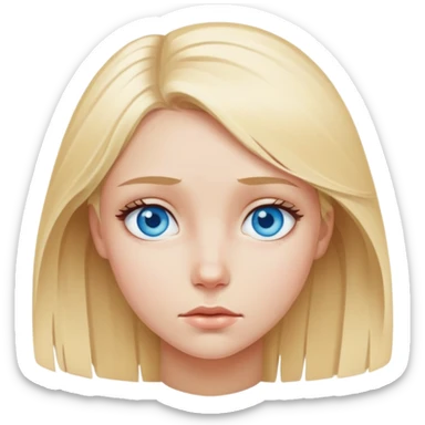  blond girl blue eyes with a Beautiful finish had  psychological problems  sticker