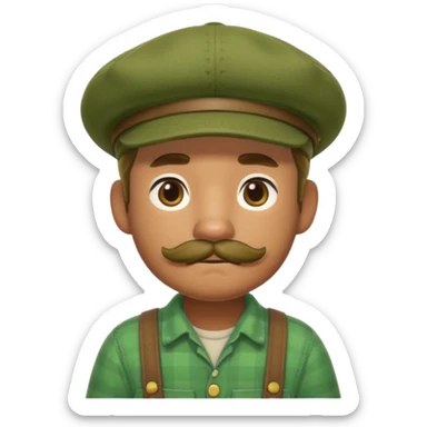 Animal crossing character, famer with a beret and a mustache  sticker