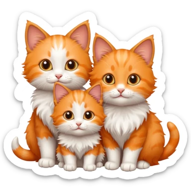 Three small cat three tiny little kitty cats, which are babies sticker