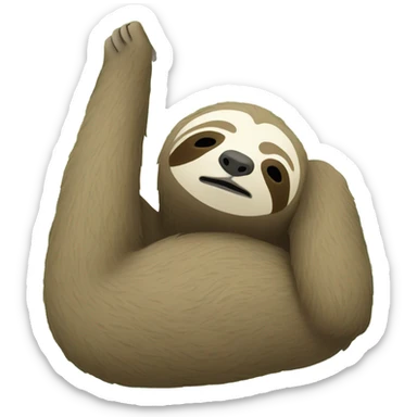 very tired sloth lying face down sticker