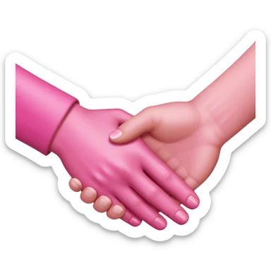 handshake pink hands sticker