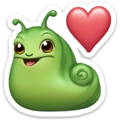 slug with heart sticker