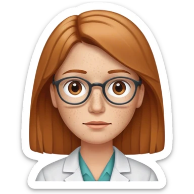 Freckled, psychiatrist, light brown straight hair sticker