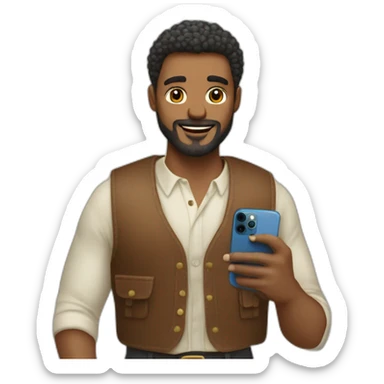 Hombre bien vestido con Iphone 15 pro max llamando a una persona sticker