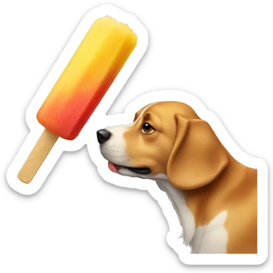 Dog eating a icepop sticker