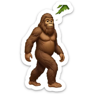bigfoot, walking through forest sticker
