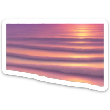 Pretty orange and yellow and pink sunset on a beach sticker