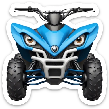 atv quad banshee front with a smile and eyes sticker