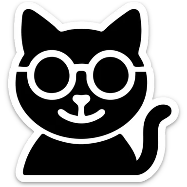 A happy cat wearing glasses sticker