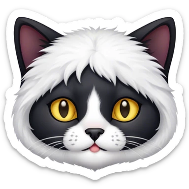 Black kitty with a bit of white sticker