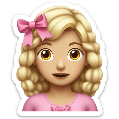 Girl with bow sticker
