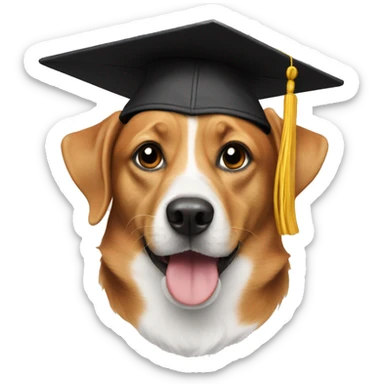 dog graduation cap sticker