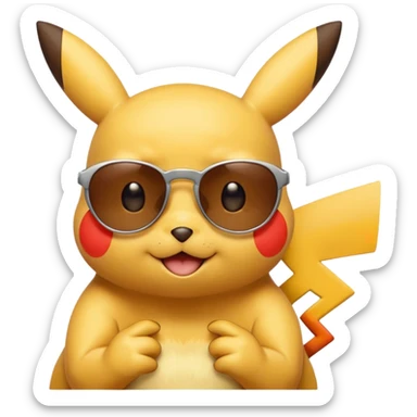 Pikachu qui enlève ses lunettes de soleil et fait un clin d'œil sticker