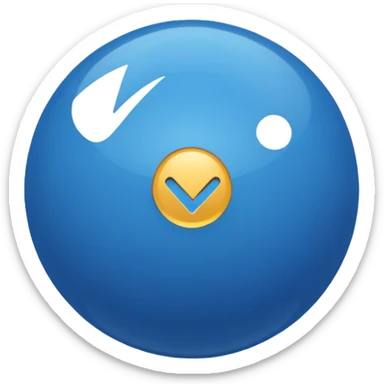 There should be a white checkmark inside the round blue ball. sticker