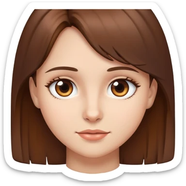 brown haired girl with brown eyes  sticker