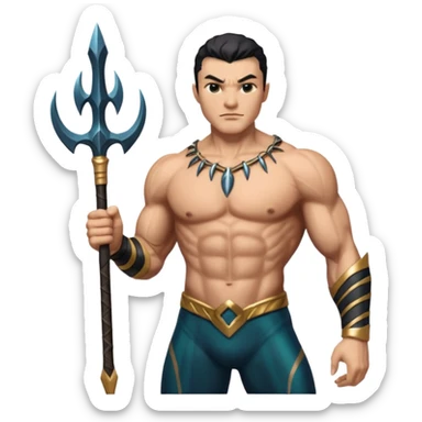 Namor from Black Panther 2, holding trident sticker