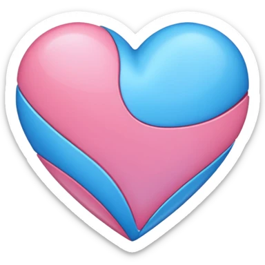 Corazón con color azul y rosado mezclados  sticker