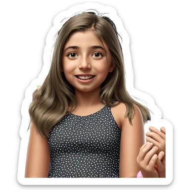 girl in polka dot dress sticker