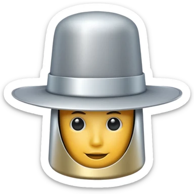 Silver cylinder with a big hat sticker