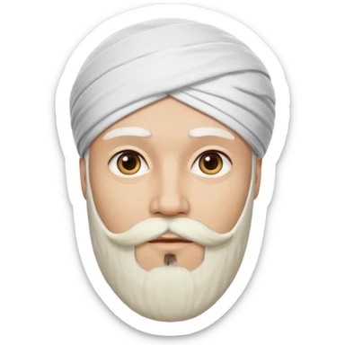 mullah bearded man with a white turban sticker
