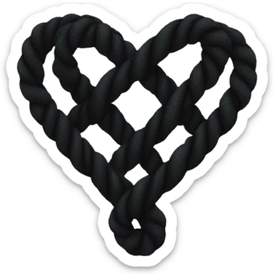 black rope heart  sticker