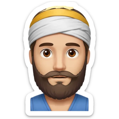 man bearded headband sticker