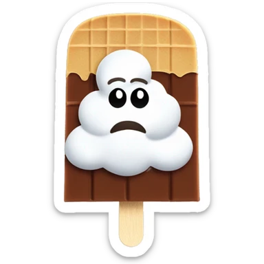 Chocolate ice cream bar on popsicle stick sticker