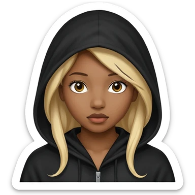 Hooded blonde black woman sticker