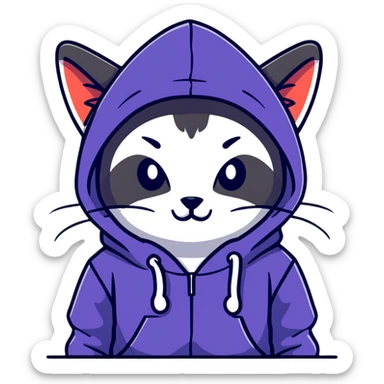 Cat wearing a hoodie  sticker