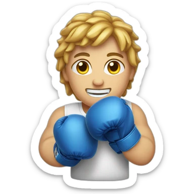 Un ado avec des gants de boxe sticker
