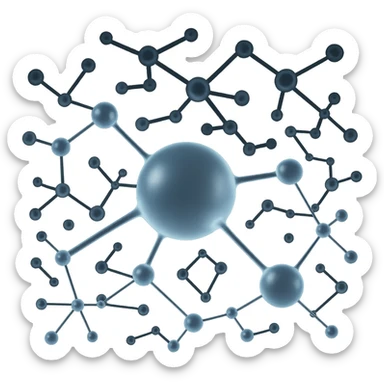 matte glass style metabolomics with transparent molecules and network sticker