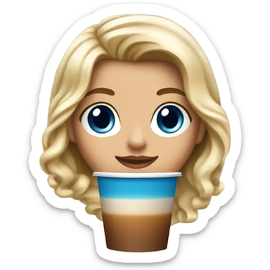 Starbucks cup drink with blonde girl blue eyes  sticker