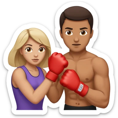 man punching a woman sticker