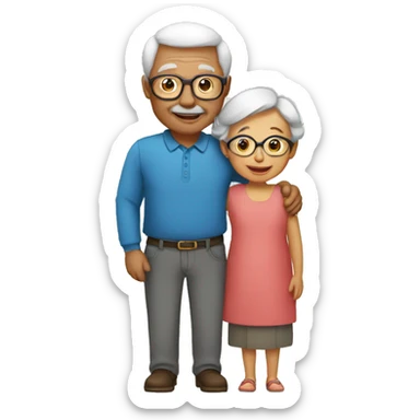 grandparents and grandchild sticker