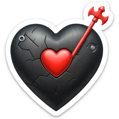 Corazón negro con una flecha sticker