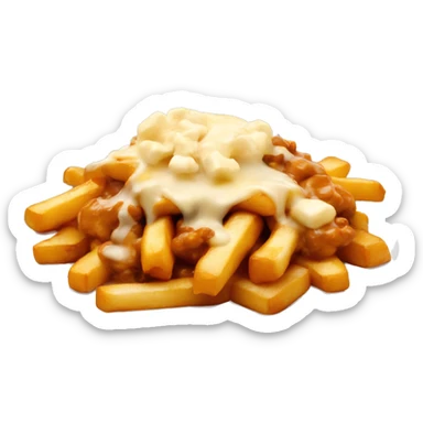 poutine with gravy and cheese curds sticker