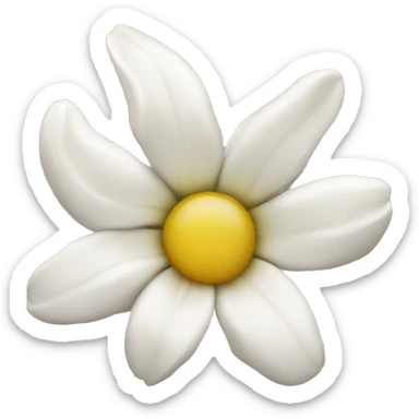 White flower claw clip sticker